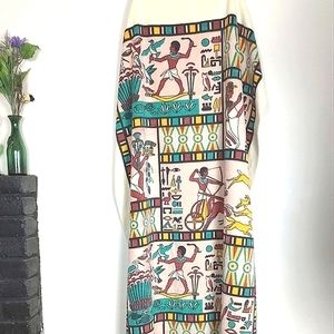 Vintage Egyptian Design Oversized Beach Towel Blanket Egypt Hieroglyph Print